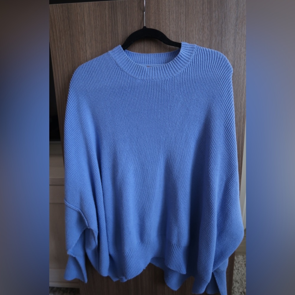 Free People Blue Women's Crewneck Sweater